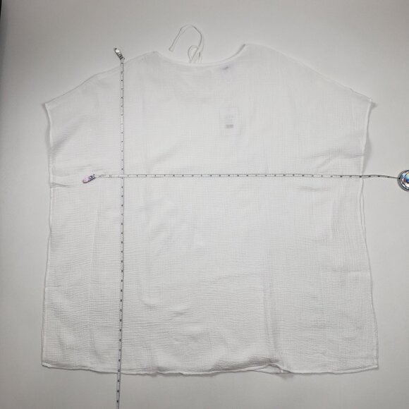 Andie Swim The Magdalena Kaftan Size S/M White Cotton Gauze Lightweight Cover-Up - Picture 3 of 16